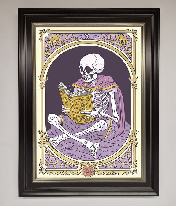 Tarot Skeleton Reader Framed Print - Hi Society