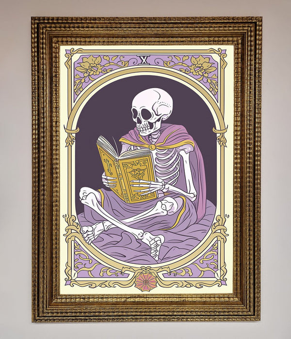 Tarot Skeleton Reader Framed Print - Hi Society