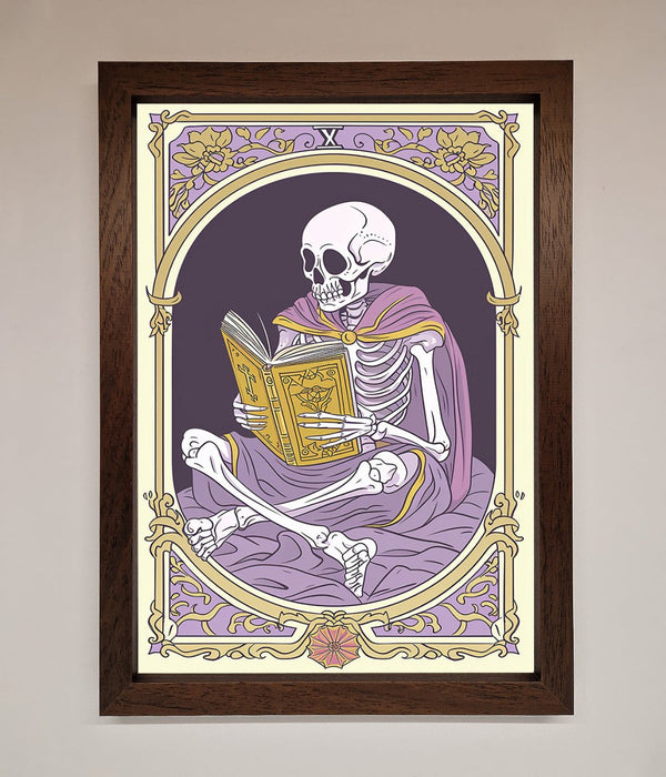 Tarot Skeleton Reader Framed Print - Hi Society