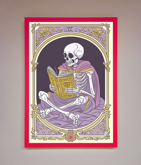 Tarot Skeleton Reader Framed Print - Hi Society