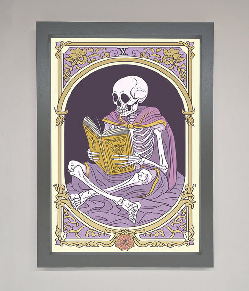 Tarot Skeleton Reader Framed Print - Hi Society