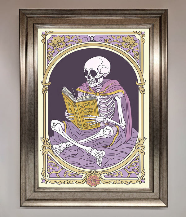 Tarot Skeleton Reader Framed Print - Hi Society