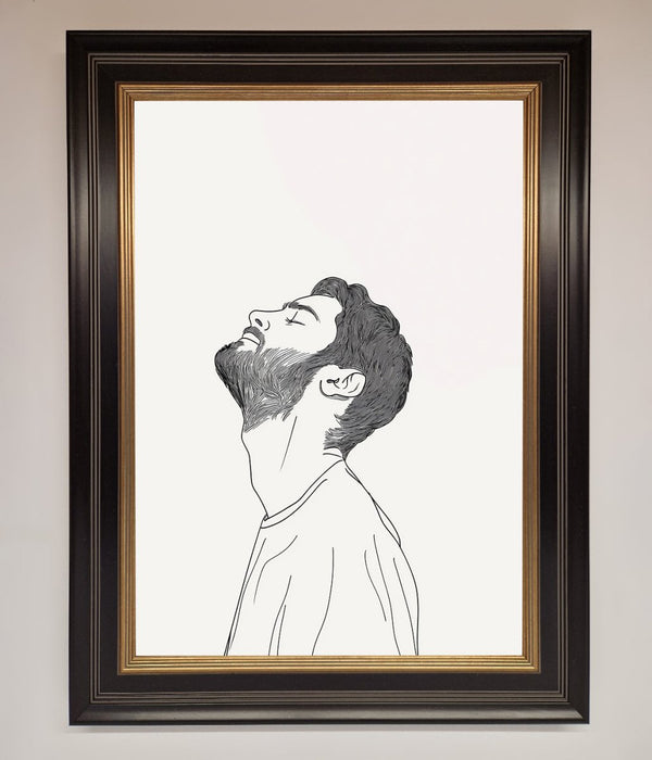 The Man In The Morning Line Art Framed Print - Hi Society