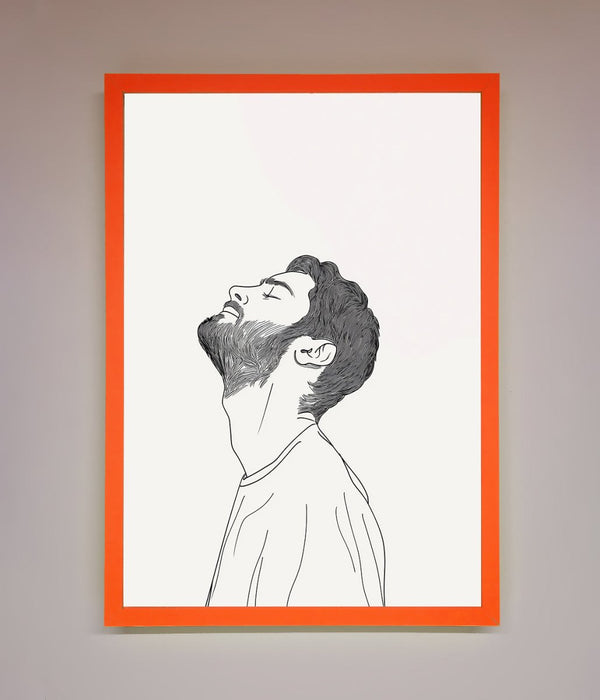 The Man In The Morning Line Art Framed Print - Hi Society
