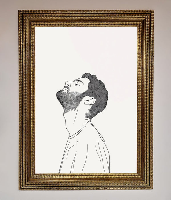 The Man In The Morning Line Art Framed Print - Hi Society