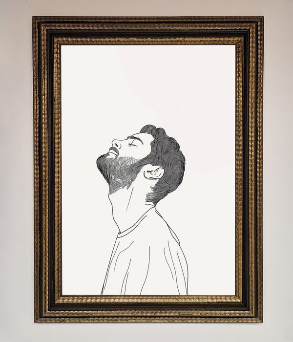 The Man In The Morning Line Art Framed Print - Hi Society