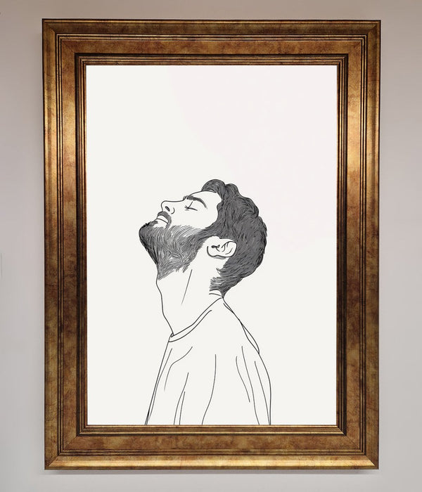 The Man In The Morning Line Art Framed Print - Hi Society