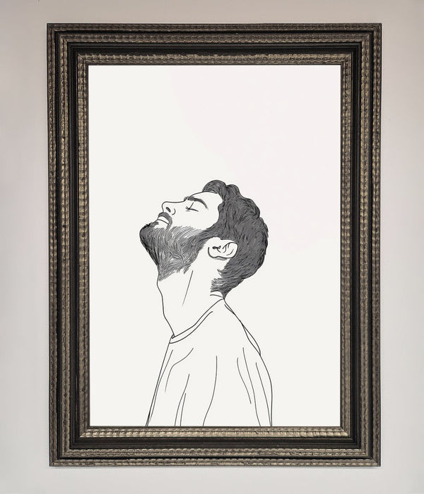 The Man In The Morning Line Art Framed Print - Hi Society