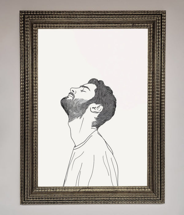 The Man In The Morning Line Art Framed Print - Hi Society