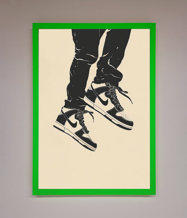 Trainers Bouncing Framed Wall Art - Hi Society