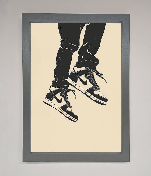 Trainers Bouncing Framed Wall Art - Hi Society