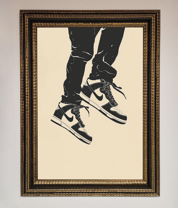 Trainers Bouncing Framed Wall Art - Hi Society