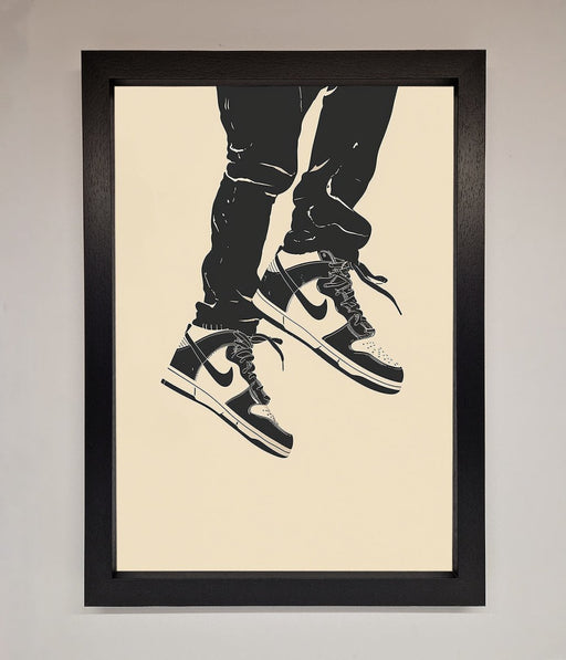 Trainers Bouncing Framed Wall Art - Hi Society