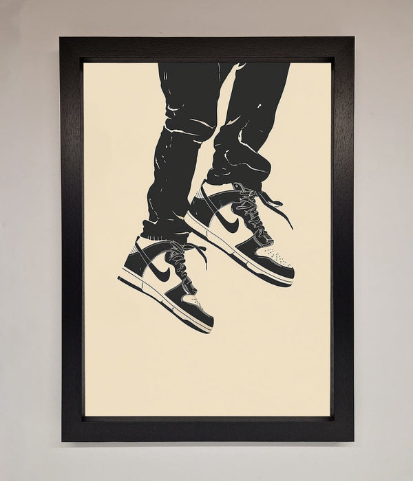 Trainers Bouncing Framed Wall Art - Hi Society