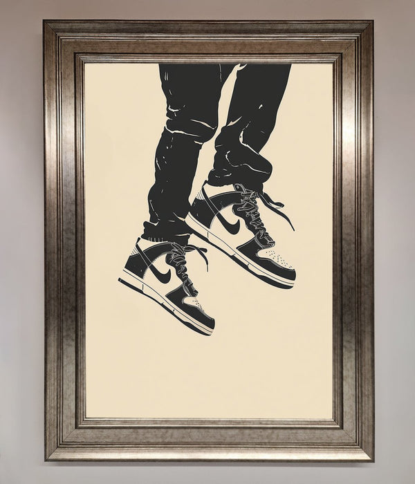 Trainers Bouncing Framed Wall Art - Hi Society