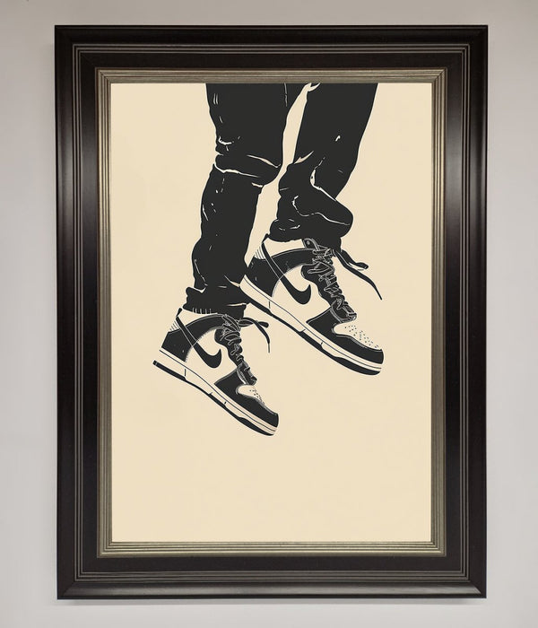Trainers Bouncing Framed Wall Art - Hi Society