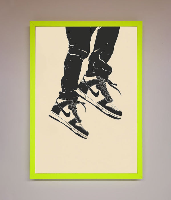 Trainers Bouncing Framed Wall Art - Hi Society