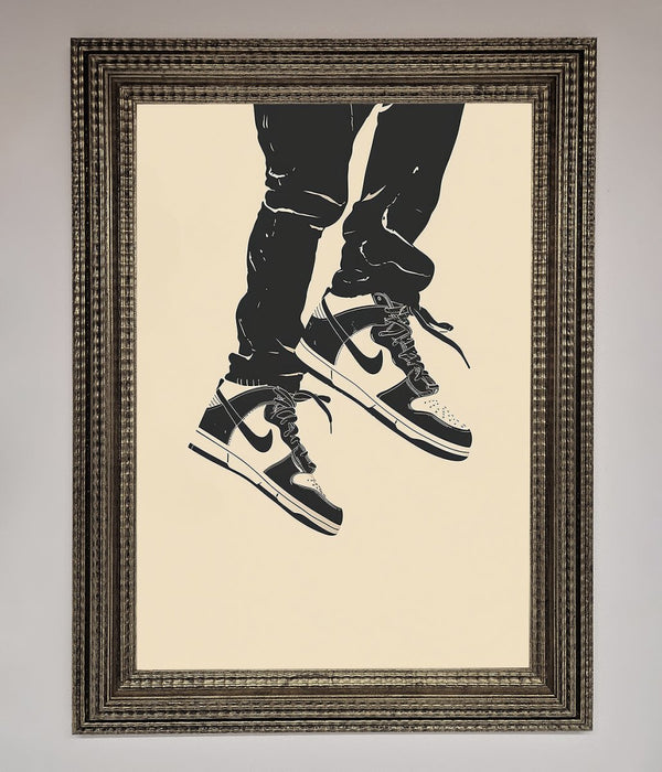 Trainers Bouncing Framed Wall Art - Hi Society