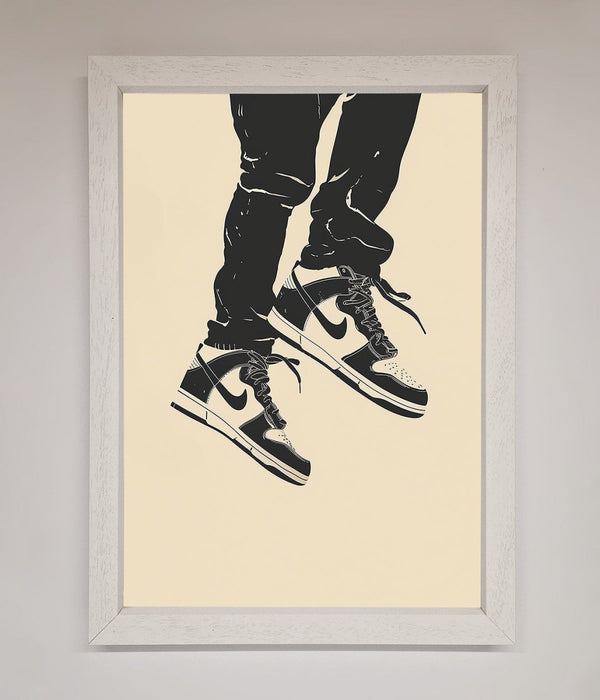 Trainers Bouncing Framed Wall Art - Hi Society