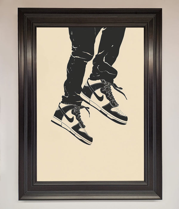 Trainers Bouncing Framed Wall Art - Hi Society
