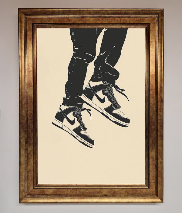Trainers Bouncing Framed Wall Art - Hi Society