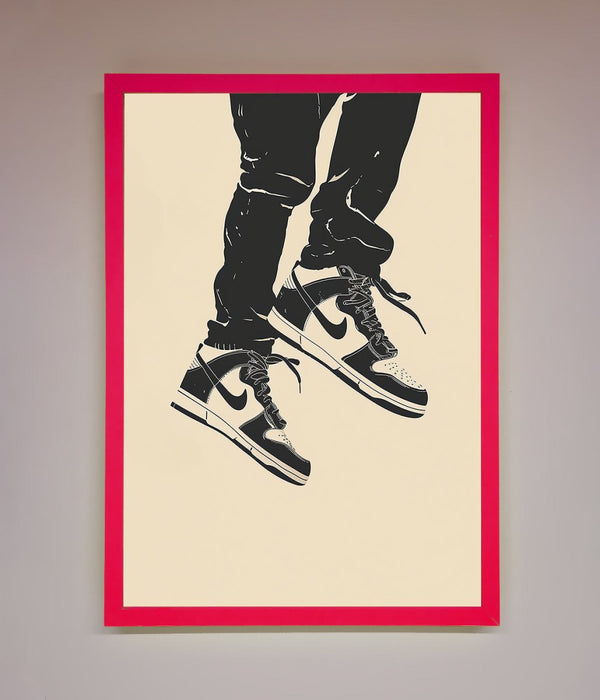 Trainers Bouncing Framed Wall Art - Hi Society