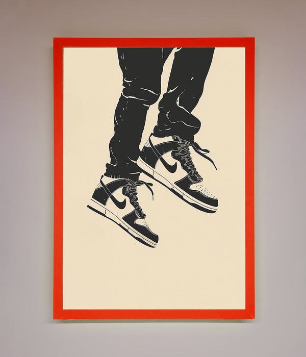Trainers Bouncing Framed Wall Art - Hi Society