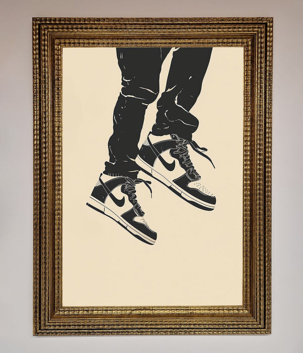 Trainers Bouncing Framed Wall Art - Hi Society