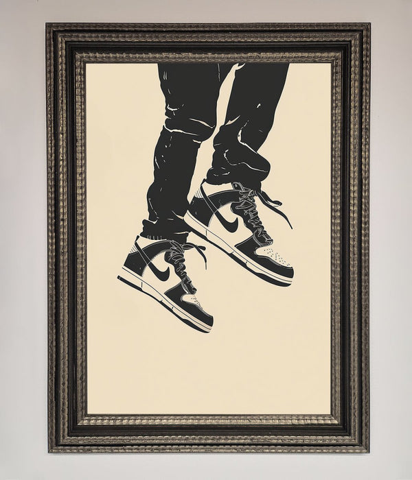 Trainers Bouncing Framed Wall Art - Hi Society