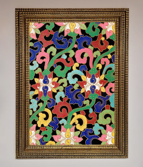 Vintage Flower Swirls Framed Wall Art - Hi Society