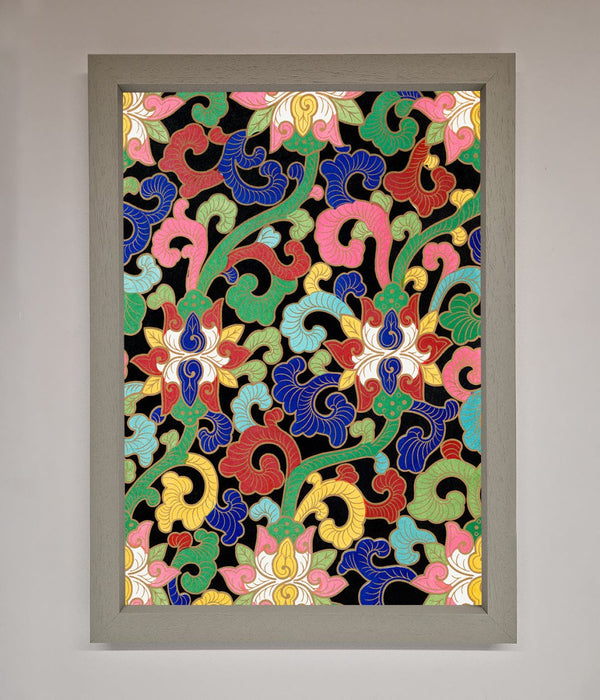 Vintage Flower Swirls Framed Wall Art - Hi Society
