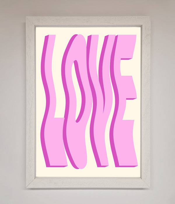 Wavy Love Pink Framed Poster - Hi Society