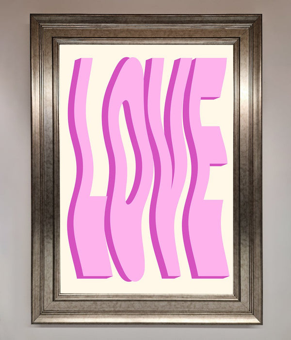 Wavy Love Pink Framed Poster - Hi Society