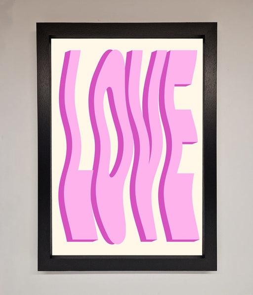 Wavy Love Pink Framed Poster - Hi Society