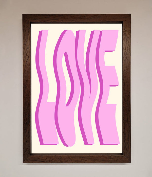 Wavy Love Pink Framed Poster - Hi Society