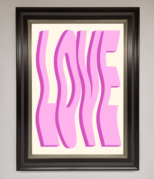 Wavy Love Pink Framed Poster - Hi Society