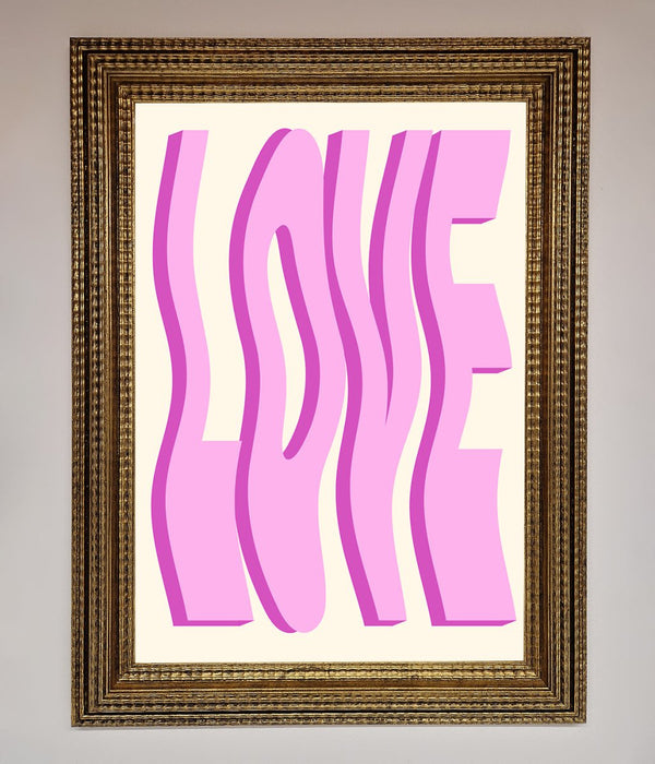 Wavy Love Pink Framed Poster - Hi Society