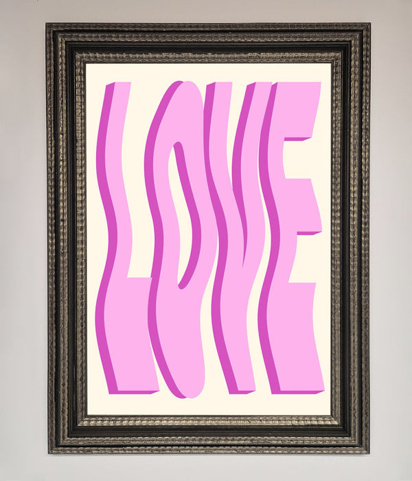 Wavy Love Pink Framed Poster - Hi Society