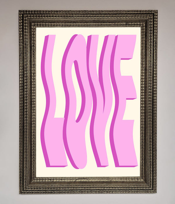 Wavy Love Pink Framed Poster - Hi Society