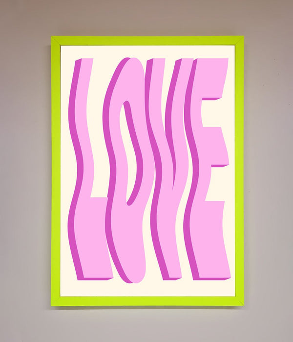 Wavy Love Pink Framed Poster - Hi Society