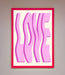 Wavy Love Pink Framed Poster - Hi Society