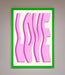 Wavy Love Pink Framed Poster - Hi Society