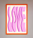 Wavy Love Pink Framed Poster - Hi Society