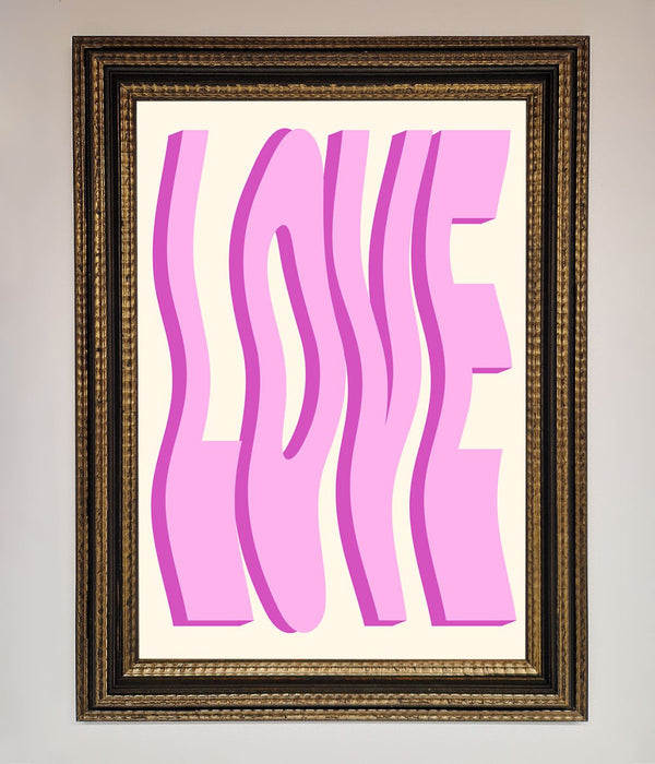 Wavy Love Pink Framed Poster - Hi Society