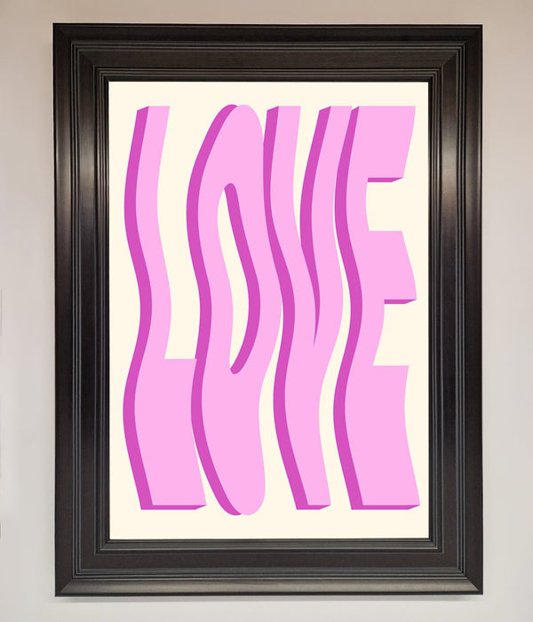 Wavy Love Pink Framed Poster - Hi Society