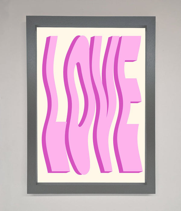 Wavy Love Pink Framed Poster - Hi Society