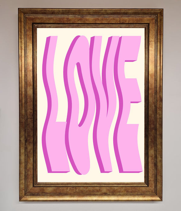 Wavy Love Pink Framed Poster - Hi Society
