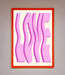 Wavy Love Pink Framed Poster - Hi Society