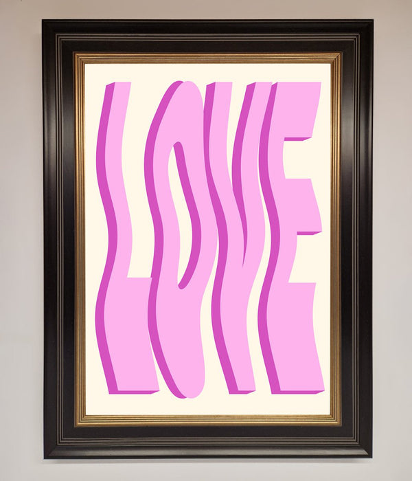 Wavy Love Pink Framed Poster - Hi Society