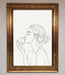 Women With An Apple Line Drawing Framed Poster - Hi Society